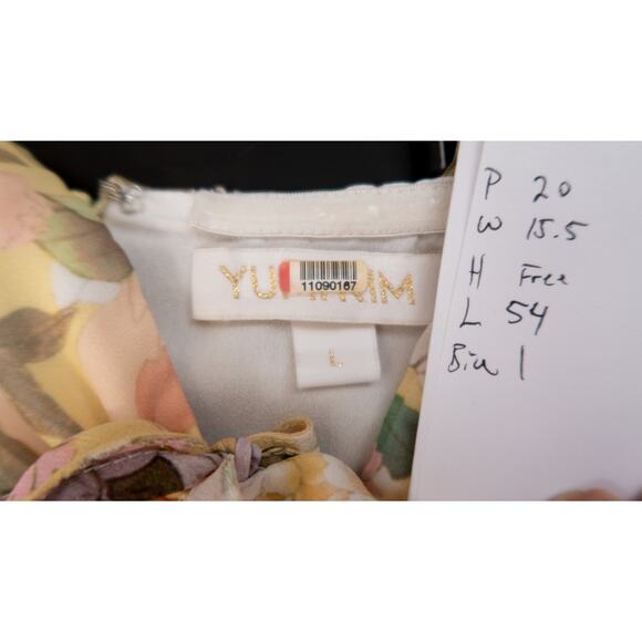 YUMI KIM 'Ariana' Garden Lemon Floral Chiffon Midi Sundress US Large - Picture 13 of 13